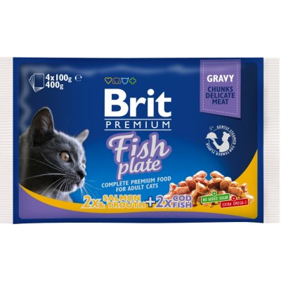 Brit Cat Premium Pouches rybí variace 4 x 100 g