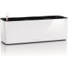 Lechuza Samozavlažovací hrantík Cube Glossy Triple, plast, lesklá biela, 40 × 14 cm, 13670