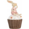 Clayre & Eef Dekorácia králiček sediaci na muffine - Ø 7*13 cm - Clayre & Eef