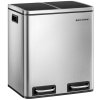 SongmicsHome Kôš na separovanie odpadu SORT 2 × 15 l, strieborná/čierna LTB30H