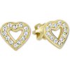 Zlaté náušnice srdiečka Alia