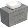 Kúpeľňová skrinka s doskou SAT Cube Way 80x53x46 cm betón mat CUBE46803BE45