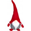 MagicHome Vianoce Postavička MagicHome Vianoce, Škriatok s krátkymi nohami, látkový, červeno-sivý, 15x9x33 cm