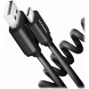 AXAGON BUCM-AM10TB, TWISTER kabel USB-C USB-A, 0.6m, USB 2.0, 3A, ALU, tpe, černý