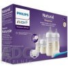 AVENT Novorodenecká SADA Natural Response plastová fľaša 4x (2x125 ml, 0m+; 2x 260 ml, 1m+) 1x cumlík,1x kefka na fľašu, 1x1 set
