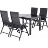 Livarno home Hliníkový rozkladací záhradný stôl Houston/Toronto + Záhradné hliníkové kreslo Toronto, 4 kusy, antracitové (800012123)