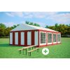 Párty stan 5x8 m STANDARD SET - stan + pivné sety farba Červenobiela
