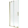 Mexen Velar dvojkrídlové zasúvacie sprchové dvere 85 x 150 cm, transparentné, zlaté kartáčované - 896-085-000-01-55