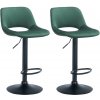 Sada 2 barových stoličiek Camden velvet, zelená