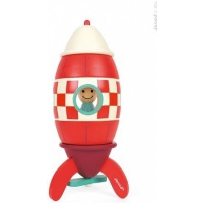 JANOD detská drevená magnetická skladačka Kit Magnet raketa - stredne-veľká