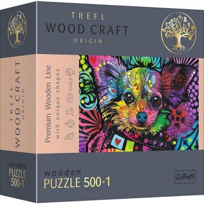 Trefl Drevené puzzle 501 - Farebné šteniatko 20160