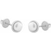 Brilio Pôvabné náušnice z bieleho zlata s pravou perlou 14/140.490/17P