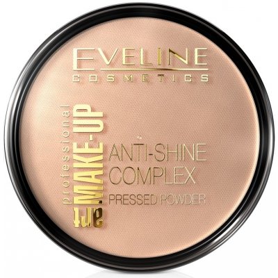 Eveline Cosmetics, Art Make-Up Anti-Shine Complex Pressed Powder zmatňujúci minerálny púder s hodvábom 34 Medium Beige 14g