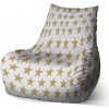 Sablio Sedací vak Bean Zlaté hviezdy - 100 x 90 x 45 cm