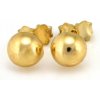 Náušnice Guličky Zlaté 585 Na Puzetka Bez Kameňov 6mm Ako Darček 14K