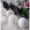 Vianočné gule biele tri druhy 9 ks 6 cm