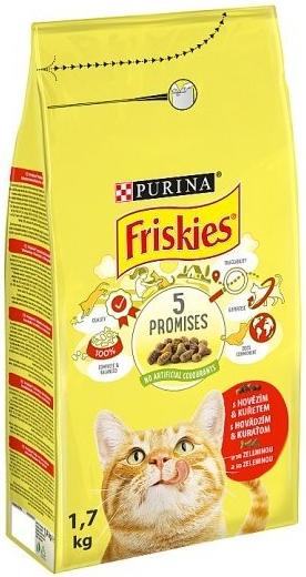 FRISKIES GM s hovädzím kuraťom a pridanou zeleninou 6 x 1,7 kg