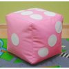 Detský taburet KOCKA 40 cm - ružová + biela