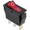 Prepínač kolískový 3pin 230V červený