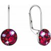 Strieborné náušnice visiace s kryštálmi Swarovski červené malé 31321.3 cherry