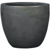 Kvetináč keramický Lafiora Oslo Ø 37 cm glazovaný antracitový