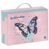 oxybag detský lamino kufrík A4, hranatý - motýľ