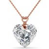 Royal Fashion strieborný pozlátený náhrdelník Swarovski Srdce DPS0520