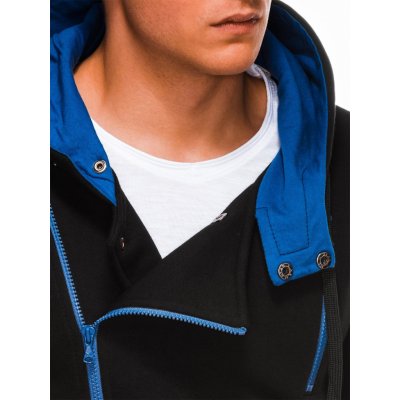 Ombre Clothing Pánska mikina na zips kapucňou Chandler čierna B297