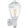 | Eglo 79288 - Vonkajšie nástenné svietidlo so senzorom MONSELICE 1xE27/28W/230V IP44 biele | 79288