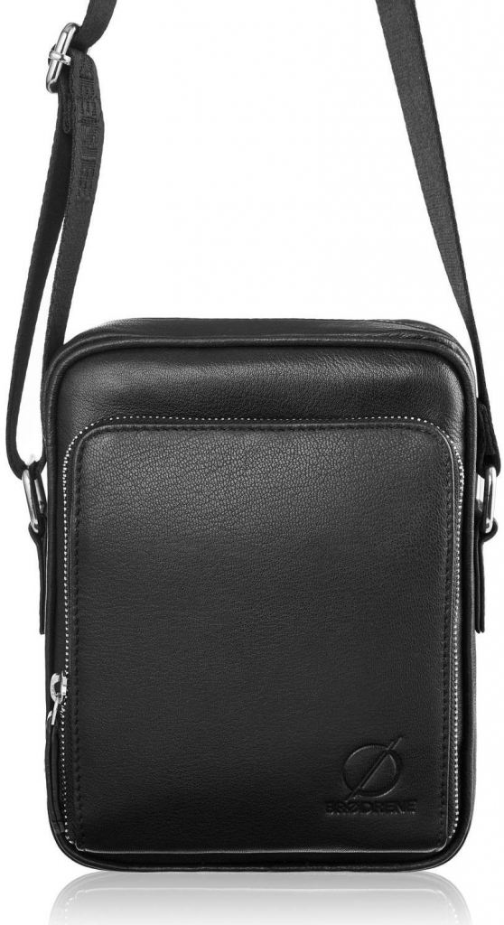 Brødrene pánska kožená crossbody taška g-07 čierna G-07/BLACK