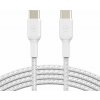 Belkin CAB004bt1MWH oplétaný USB-C - USB-C, 1m, bílý