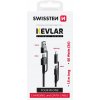 Swissten 74501101 Kevlar 4 in 1 3A, 1,5m, černý