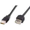 PremiumCord USB 2.0 kábel predlžovací, A-A, 2m, čierny kupaa2bk