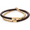 Tommy Hilfiger Dvojitý náramok z kože a pozlátenej ocele 2790563