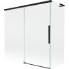 Mexen Rox, L posuvná 2-krídlová vaňová zástena 160 + 75 x 150 cm, 8mm číre sklo, čierny matný profil, 8C9L-160-075-70-00