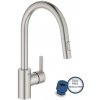 Grohe Feel - Drezová batéria s výsuvnou spŕškou, supersteel - 31486DC1