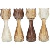 daan kromhout 4ks béžový mix sklenený svietnik / váza tulipán Love Tulip - Ø 7*18cm - daan kromhout