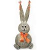 Slámový zajíc s oranžovou mašlí 66 cm