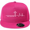 Jesus Saved My Life kríž ekg - Šiltovka s rovným šiltom a plastovou sponou - Univerzálna veľkosť ( Purpurová )