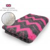 DRYBED Premium Vet Bed ZIG ZAG antracitový + fuchsia 150 x 100 cm