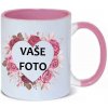 Hrnček s fotkou farebný rámik SRDCE RUŽE 350 ML FOTOpošta Farba: RUŽOVÝ