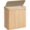 Kôš na bielizeň s vekom, bambusový kôš 150 l, prírodná béžová