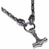 Náhrdelník z chirurgickej ocele Thorov reťaz - Mjölnir Lebky - Bez přívěsku Mjölnir / 50 cm