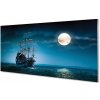 Obraz plexi Sea city mesiac loď 100x50 cm