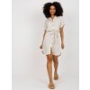 Rue Paris shirt dress with belt light beige
