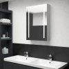 Petrashop LED koupelnová skříňka se zrcadlem betonově šedá 50x13x70 cm Šedá 326495