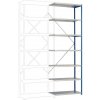 Manuflex RP1719.2001 Zásuvný policový diel Planoflex so 7 policami, (š x v x h) 97 x 2.5 x 50 cm, ocel, kovová podlaha, červená, oranžová; RP1719.2001