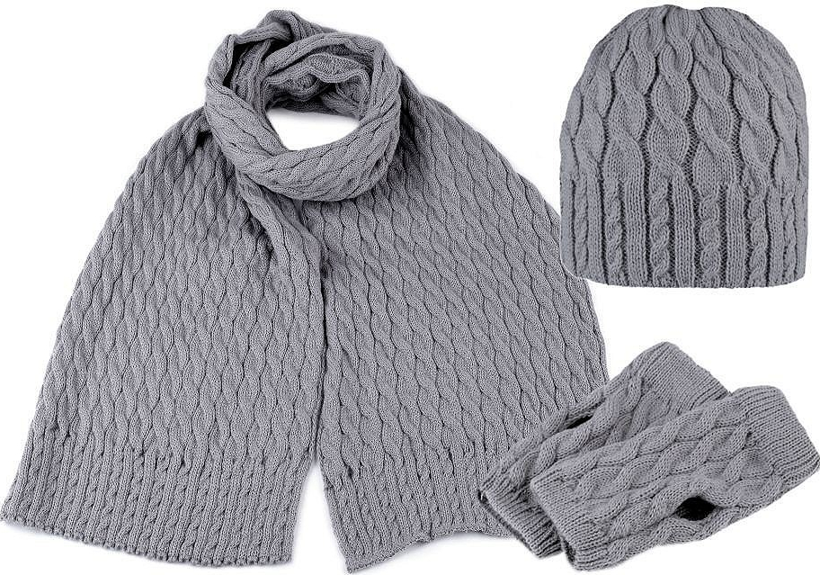 Dámska zimná sada čiapka šál a rukavice šedá svetle od 15,27 € - Heureka.sk