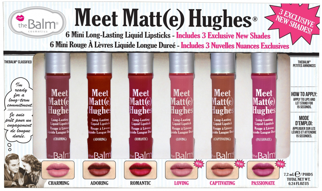 theBalm Meet Matte Hughes #3 sada tekutých matných rúžov 6 x 7,2 ml darčeková sada