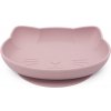Malý Ježko Detský silikónový tanier s prísavkou Mačička – Powder Pink